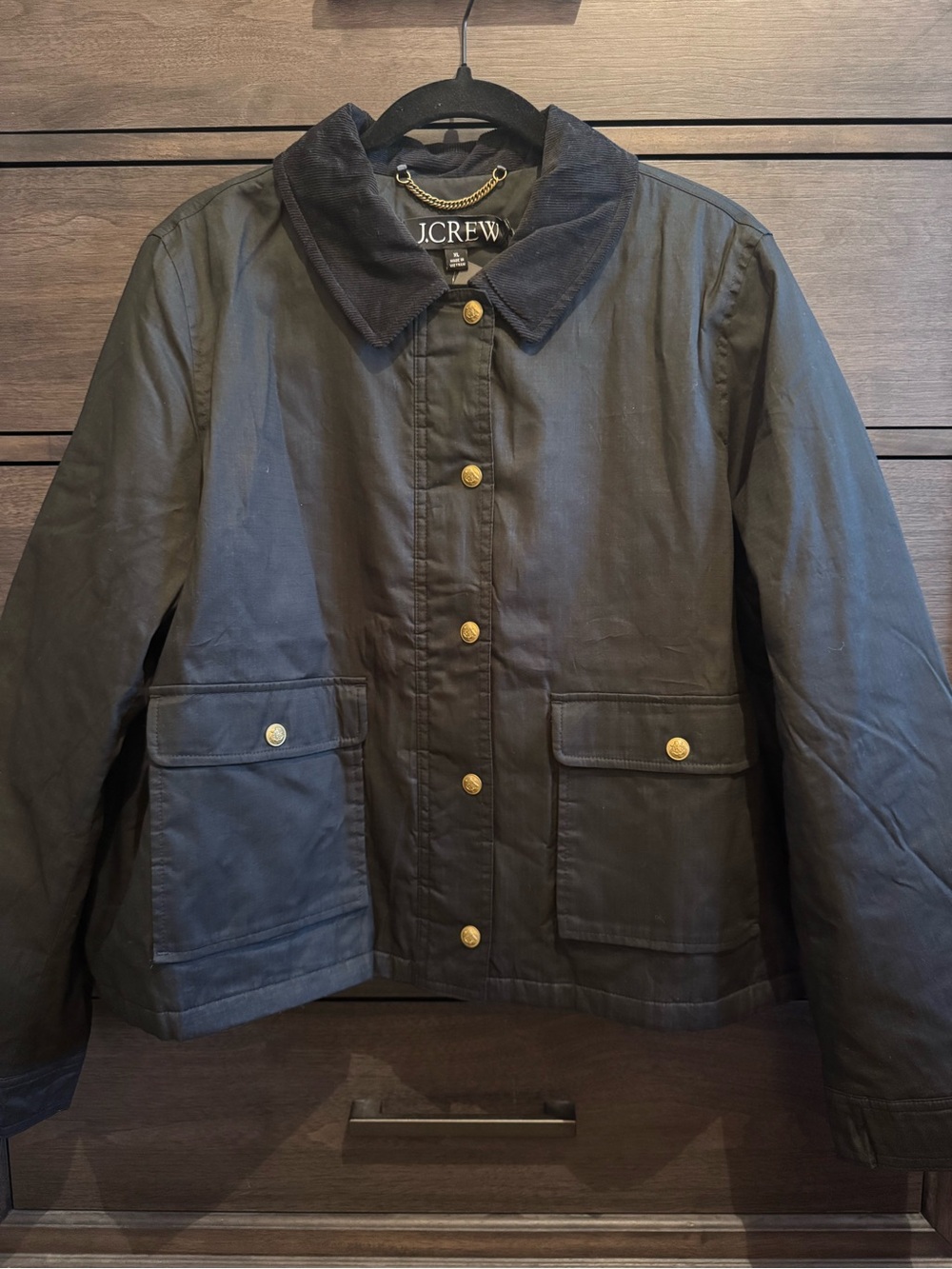 NWT J.Crew Cropped Barn Jacket in Black Ripstop Cotton - Picture 6 of 9